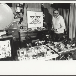 Stan Ostoja-Kotkowski in his studio, Stirling