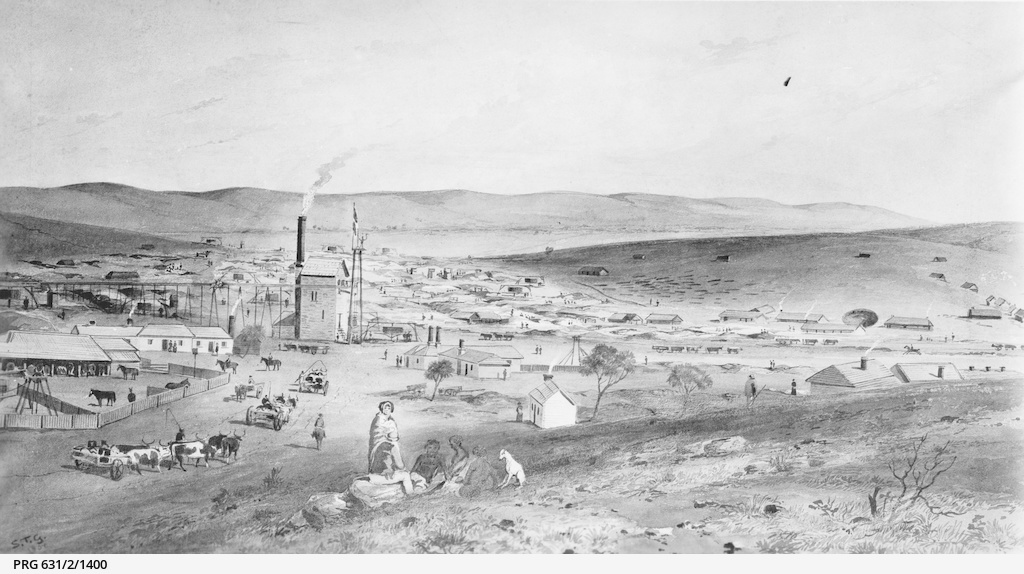 Thumbnail image for Burra Burra Mine, S.A., showing chief portion of surface operations 1850 | SLSA PRG 631/2/1400