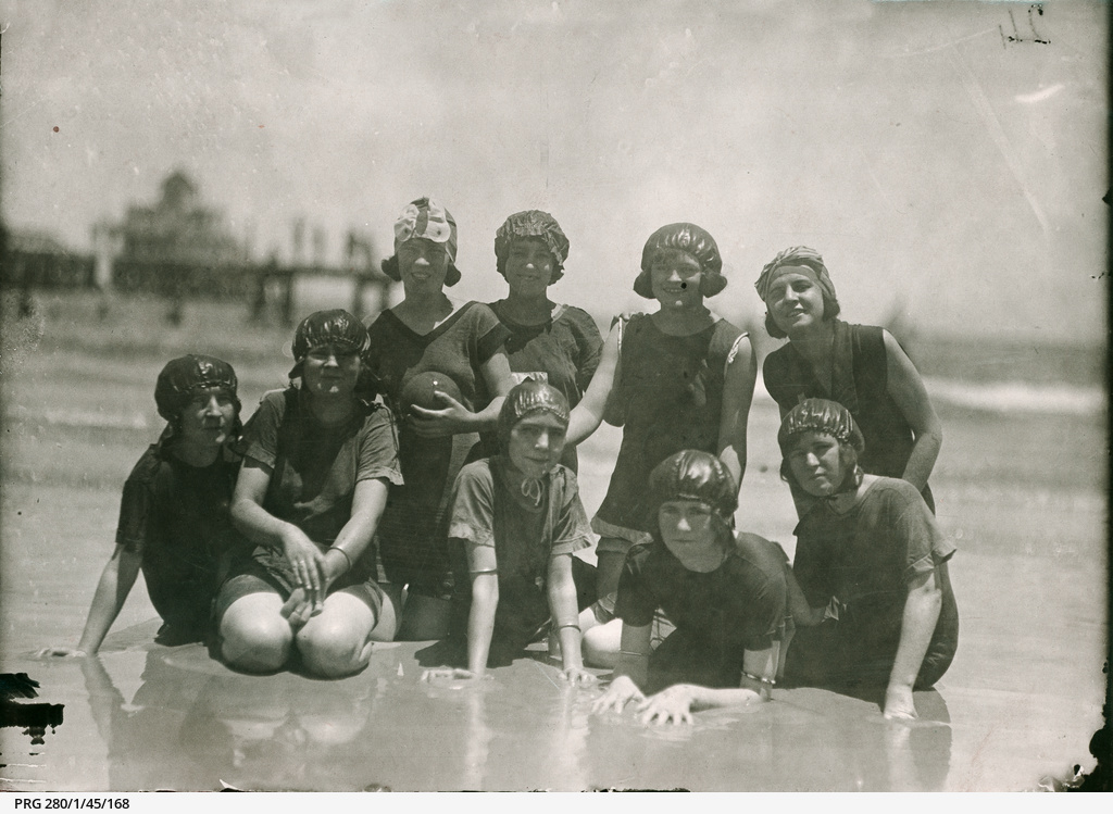 Women bathers at Glenelg • Photograph • State Library of South Australia