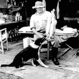 Jackie Jones rabbiter at The Coorong