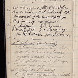 Diary of Private Eric Le Cornu of 10th Battalion