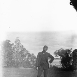 Young man in rural setting