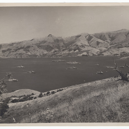War ships in a harbour.