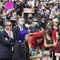 Politicians attending the Adelaide Women's March 4 Justice protest, Tarntanyangga / Victoria Square