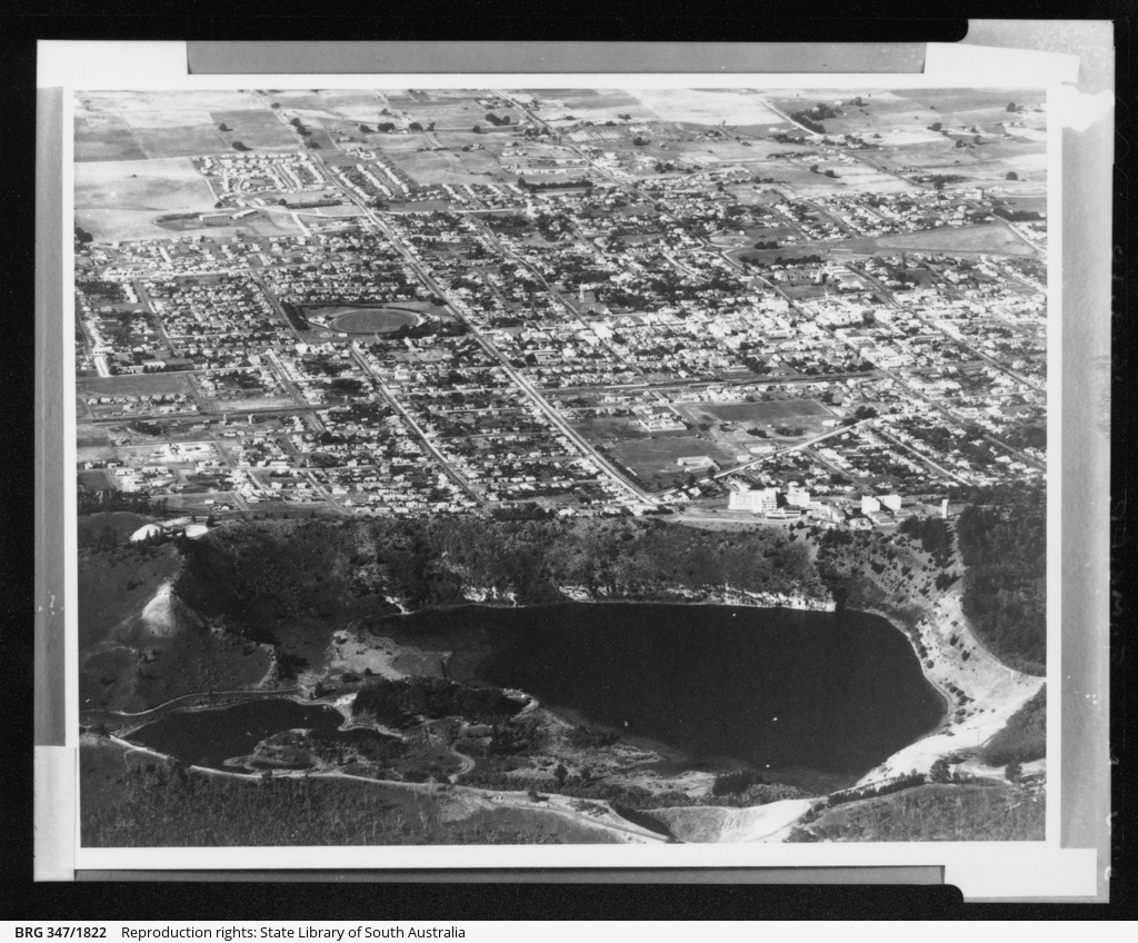 Aerial view of Mount Gambier looking South West • Photograph • State Library of South Australia