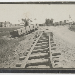 Destroyed railway line near Zagazig, Egypt.