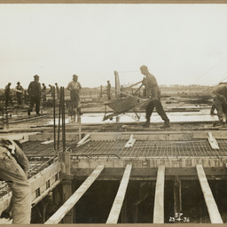 Pouring roof in Main Office building.