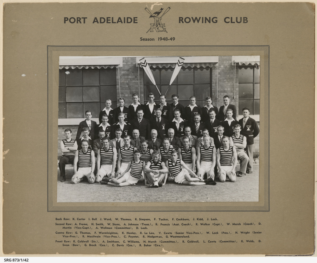 Port Adelaide Rowing Club, 1948 to 1949 Season • Photograph • State
