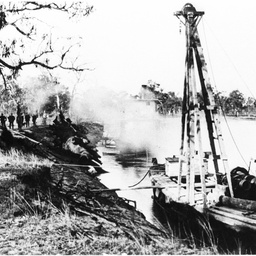 P.S. Industry and barge hauling out snags at Cobdogla