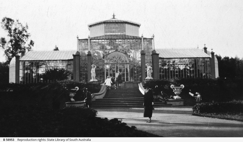 Entrance to the glass house in the Botanic Gardens • Photograph • State