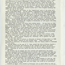 '10th December 1919' by Sir Hudson Fysh, K.B.E., D.F.C., M.Inst.T., F.R.G.S. (Aust).