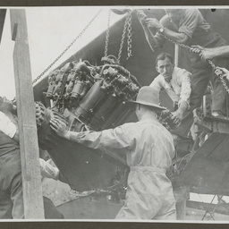 Vickers Vimy engine repairs.