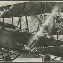 Painting of Vickers Vimy in flight.