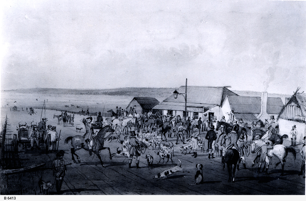 Thumbnail image for A Hunt Meet at Dry Creek, near Adelaide 1845 | UA A.VA.2006.0016