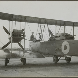 Crew in Vickers Vimy aircraft.