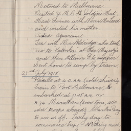 Diary of Private Eric Le Cornu of 10th Battalion