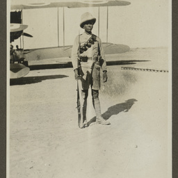 Soldier guarding the Vickers Vimy.