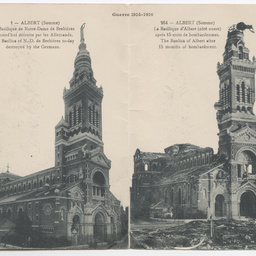 Postcard of the Basilica of Notre-Dame de Brebieres, France.
