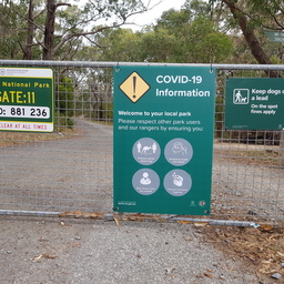 COVID-19 sign in Belair National Park