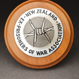 Wooden plaque with logo