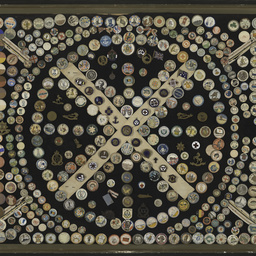 Framed collection of World War I badges