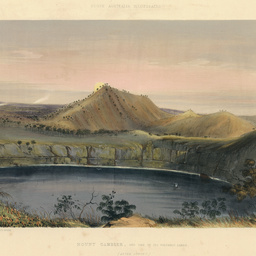 Mount Gambier, with one of its volcanic lakes