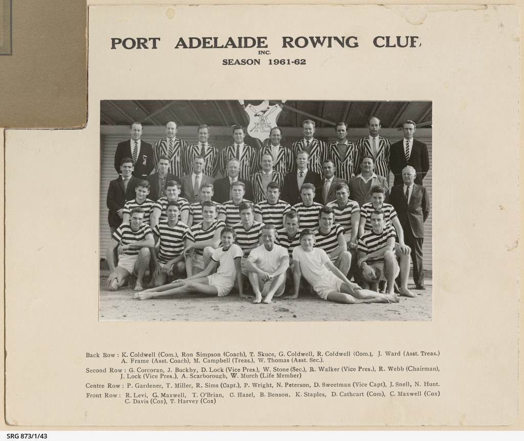 Port Adelaide Rowing Club, 1961 to 1962 season • Photograph • State
