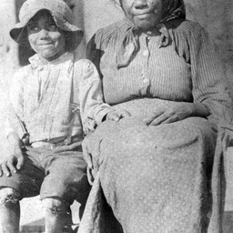 An Aboriginal woman and boy