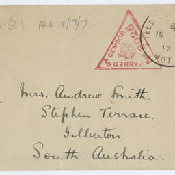 Letter from Ross Smith in Egypt camp during World War I to his mother, and Battle of Maghdaba clipping