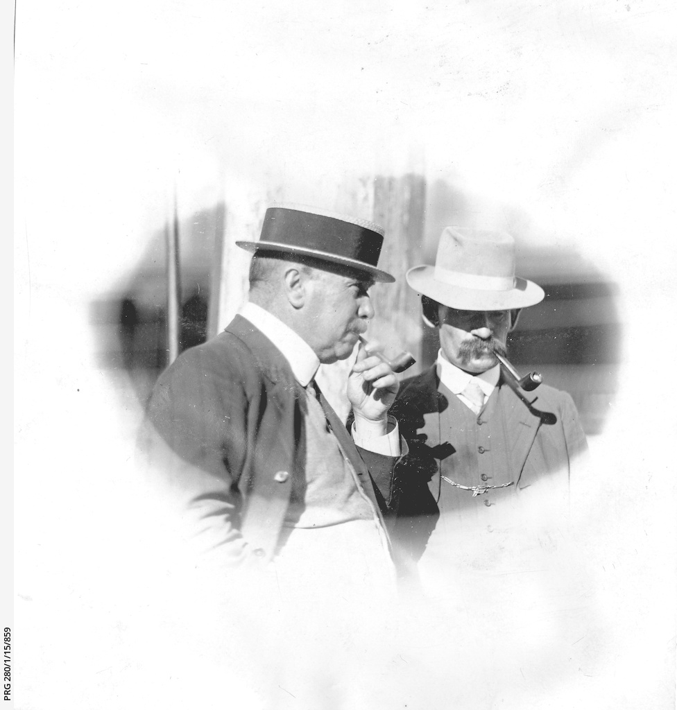 Two South Australian men smoking their pipes • Photograph • State