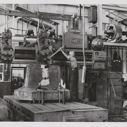 8 ton steam hammer anvil on Niles planer.