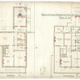 Architectural plans of the proposed residence at 62 Moseley Street, Glenelg for G. K. Soward.