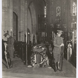 Sir Ross Smith laying in state at St Peters Cathedral