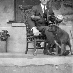 Young man on a verandah