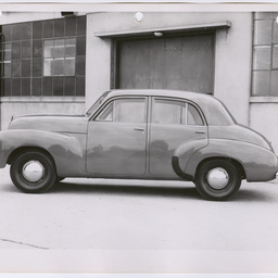 Project 320 vehicle outside the workshop.