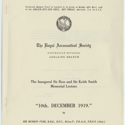'10th December 1919' by Sir Hudson Fysh, K.B.E., D.F.C., M.Inst.T., F.R.G.S. (Aust).