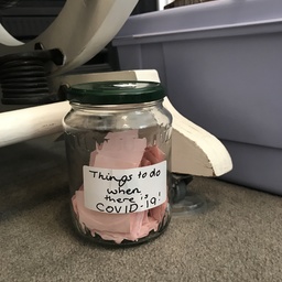 Jar of children's activities for COVID-19 isolation