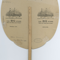 Hand fan commemorating the first England-Australia flight.