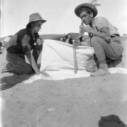 Australian soldier with Turkish bayonet.