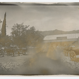 Wagons at a settlement