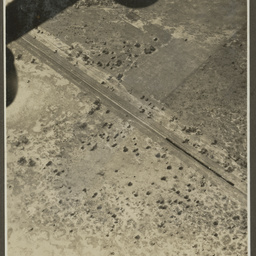 Aerial view of a railway.