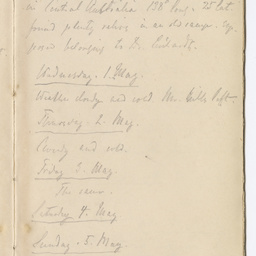 Handwritten diary of Dr Renner.