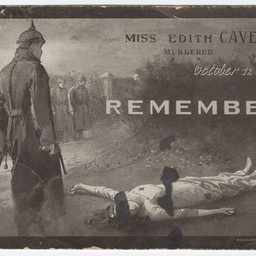 Postcard of Miss Edith Cavell murdered, October 12th 1915, Remember!