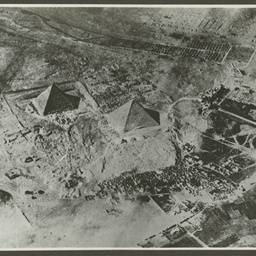 Aerial view of Pyramids, Egypt.