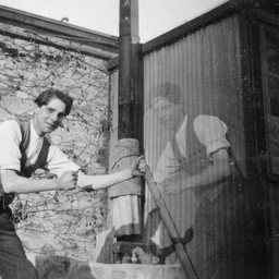 Man posing in yard