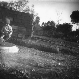 Young child in garden