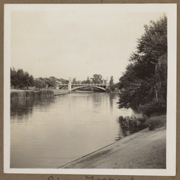 'River Torrens' with City bridge in the distance.