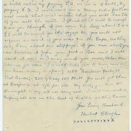 Letters written by Herbert Clough