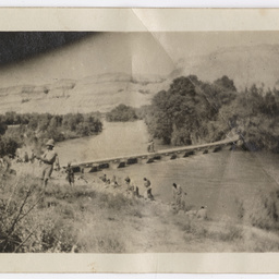 Jordan River pontoon bridge.