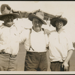 Three men at Bulgunnia Station